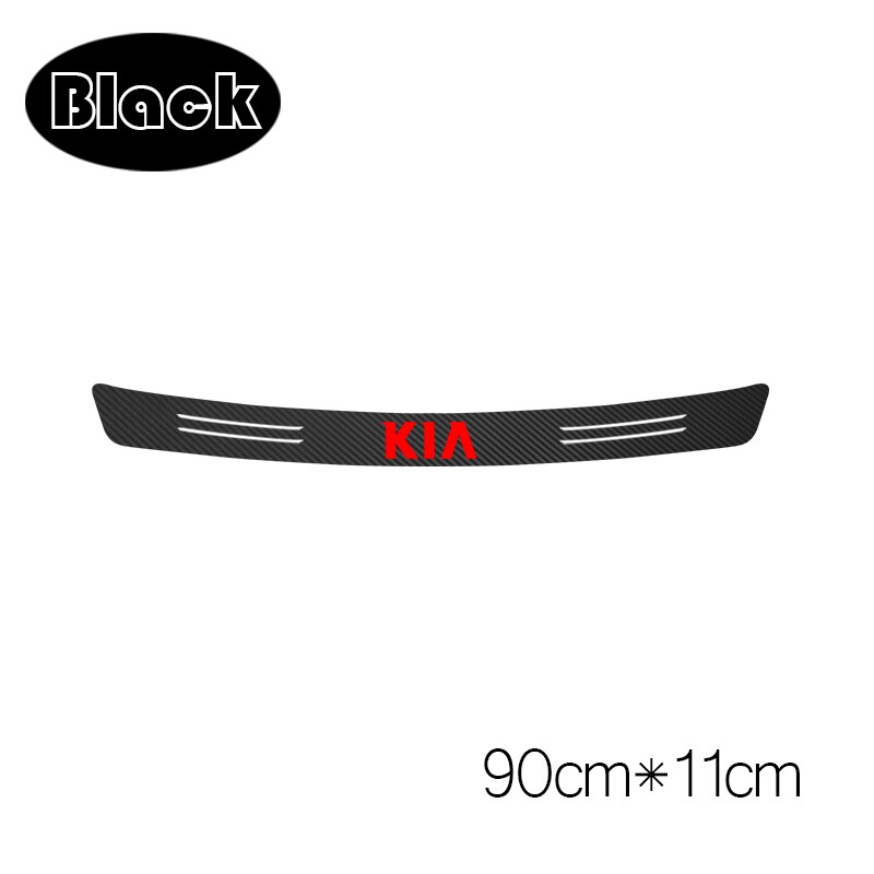 1 stk auto styling bagkofanger beskyttelse kulfiber mærkat til kia rio ceed sportage cerato soul sorento  k2 k5 tilbehør: 90cm x 11cm sorte