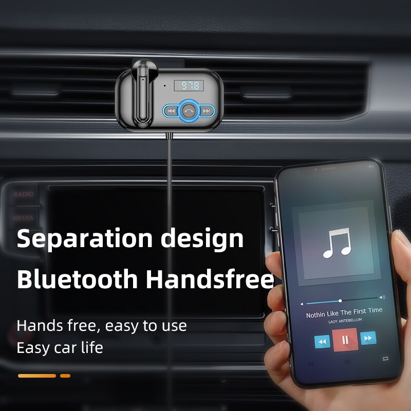 VR robot Bluetooth 5.0 MP3 Player Car FM Transmitter with Headset Wireless Handsfree Car Kit Audio Play PD Fast Charger