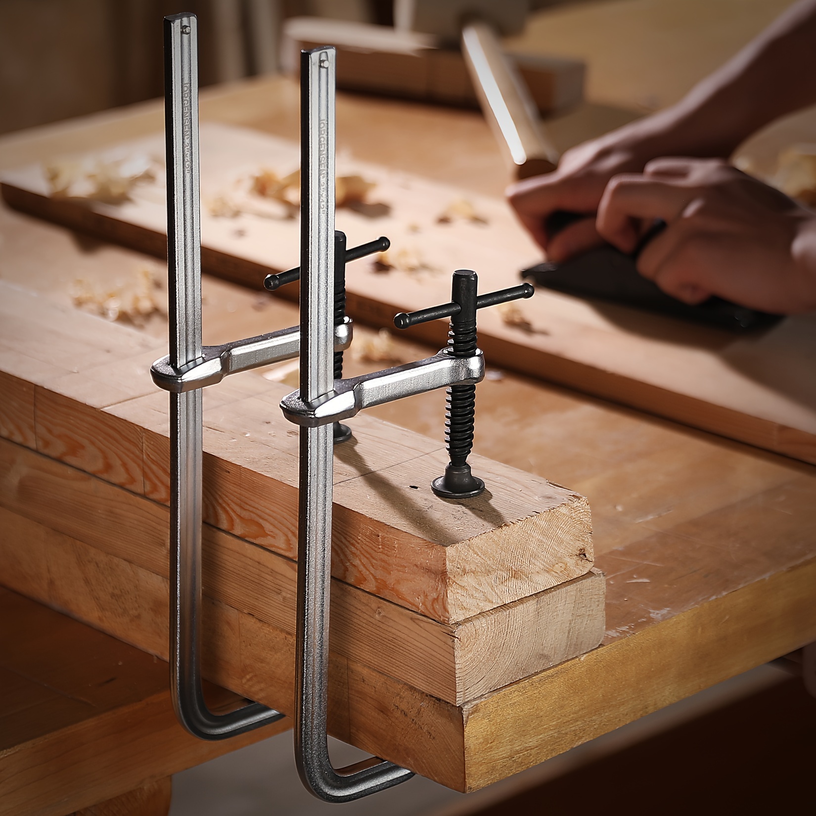 Staafklemmen, 12 inch lichte, gesmeed stalen staafklemmen voor houtbewerking en lassen, houtbewerkingsklem 2-pack