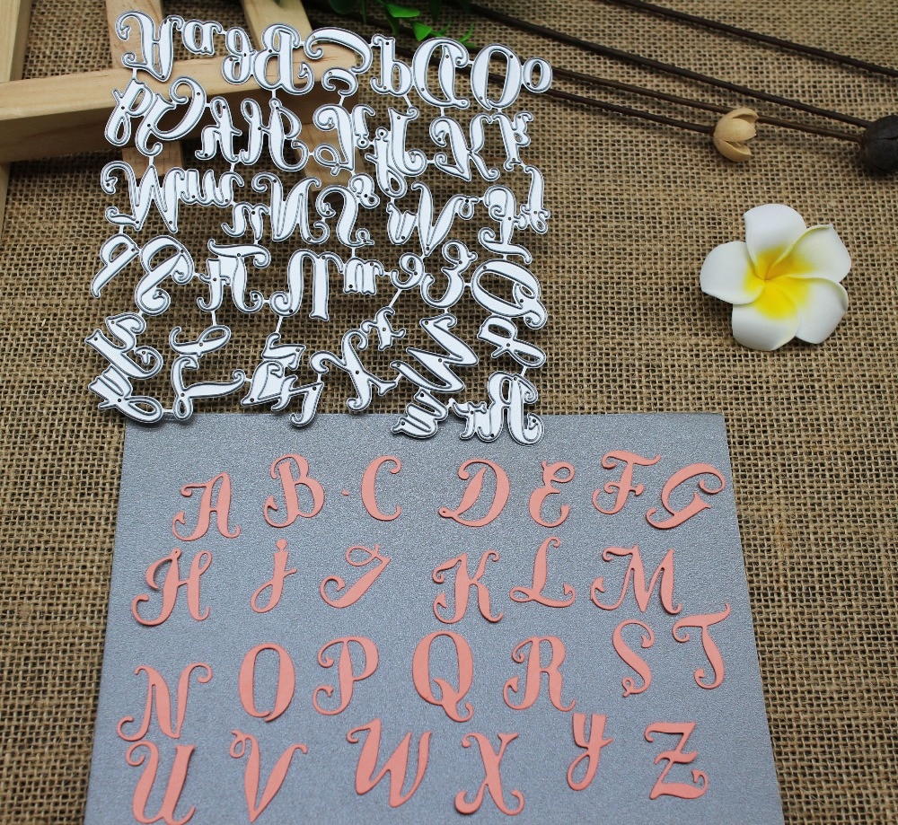 150*140mm 26 Hoofdstad & Kleine Letters Alfabet Metalen Sterft 26 Letters Stansmessen Scrapbooking Embossing Sterft Snijd Stencils DIY Kaarten