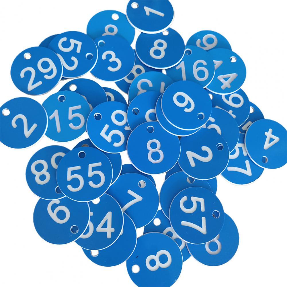 Etiqueta de colmena impermeable, etiqueta de identificación, 1-100 etiquetas numeradas, suministros de apicultura, identificación de Pubs, de señal de mesa, 100 piezas: Azul