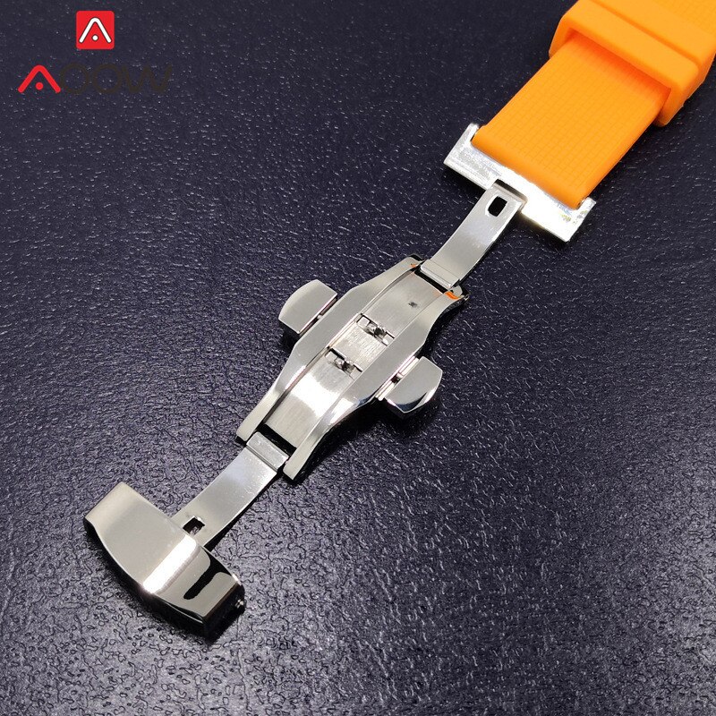 Silikon klokkerem 18mm 20mm 22mm for samsung galaxy watch 42mm 46mm gummi hurtigutløsende sommerfuglspenne armbånd båndreim
