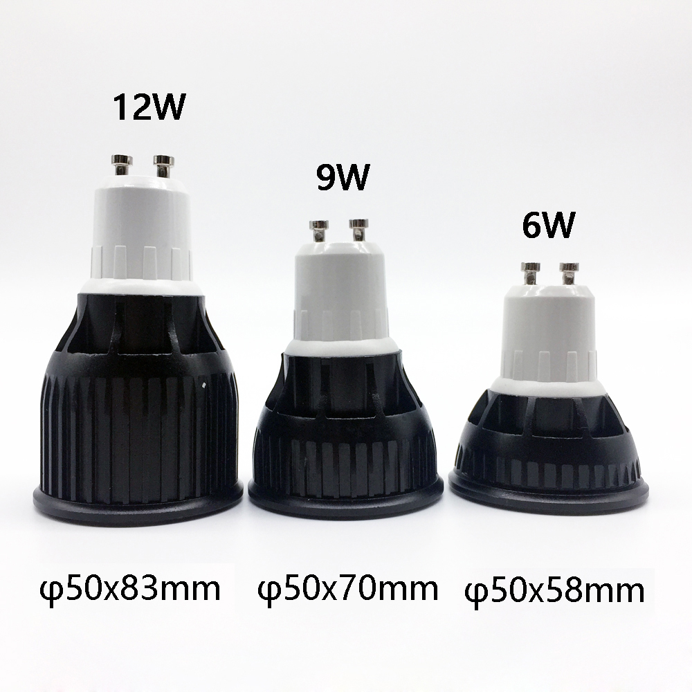 6W 9W 12W GU10 LED Lamp Bulbs Light 110V 220V Dimmable Spotlights Warm/Cool White LED Downlight