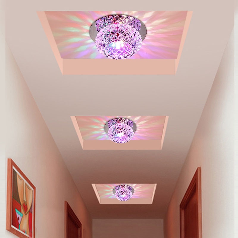 Ac110v 220v overflatemontert krystall 3w 5w ledet downlights takspotlys lamper verandalys til innendørs soverom hjemmebelysning da