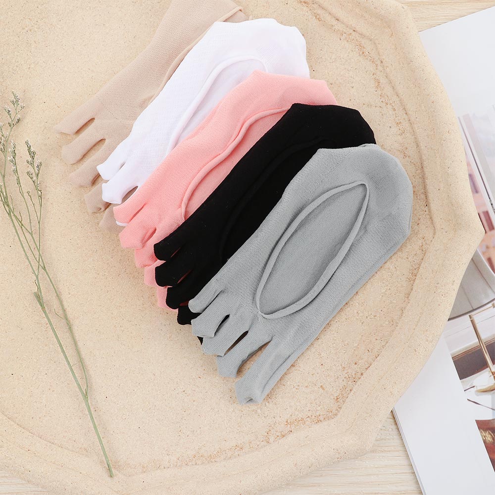 Chaussettes d'été à cinq doigts pour femmes, respirantes, Ultra-fines, coupe basse, doublure, antidérapantes, invisibles