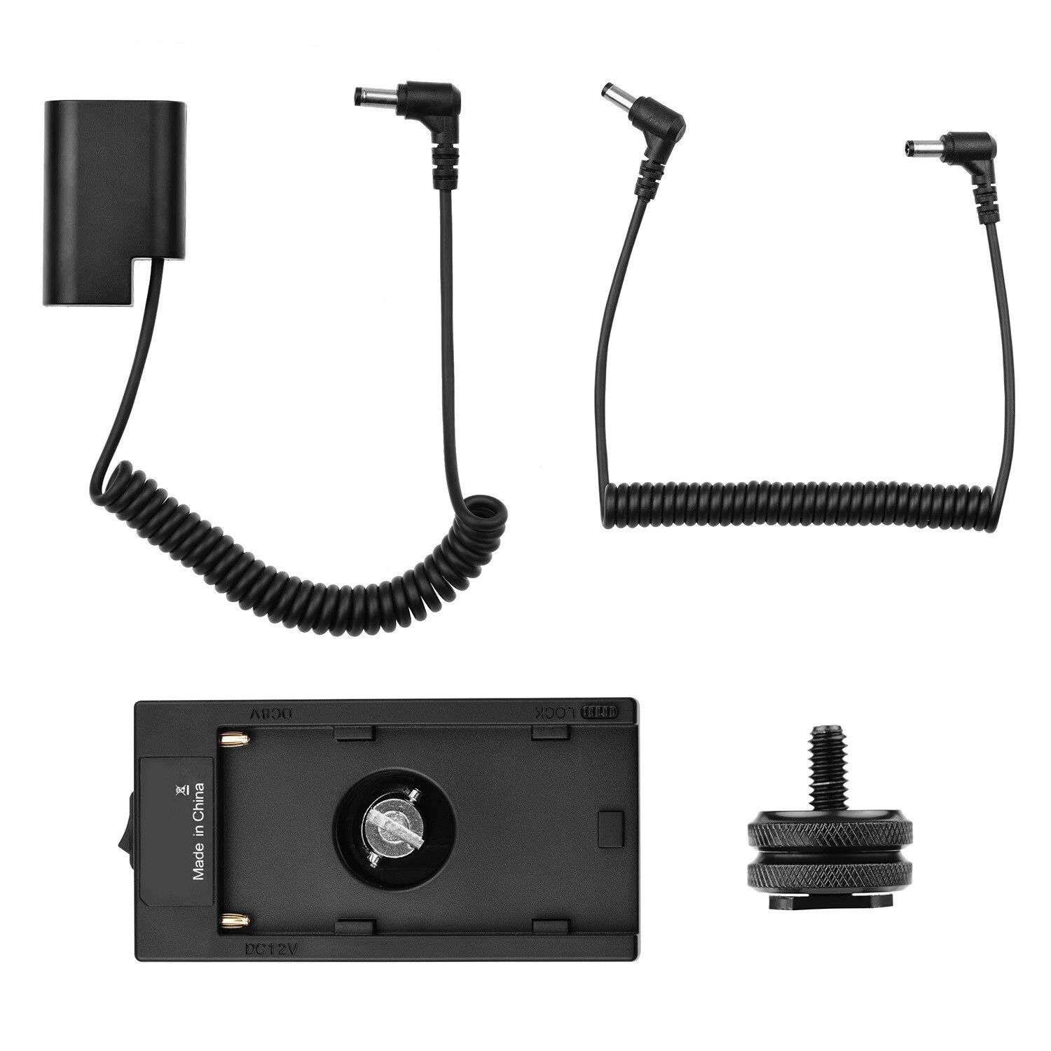 NP-F970 F750 Batterie Platte Halter Adapter mit DMW-DCC12 Dummy Batterie Koppler für GH3/GH4/GH5/GH5S Kameras