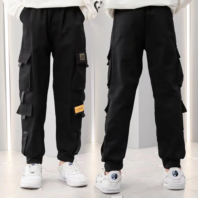 lato kieszeń Sporty Spodnie nastolatek chłopcy dziewczyny biodro-chmiel taniec spodnie ładunek harem Spodnie sport biegaczy dzieci Spodnie dla chłopcy