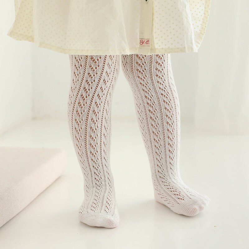 Primavera proprietà maglia sottile neonato collant per bambini ragazze principessa collant calze per bambini bianco rosa grigio morbido cotone calze