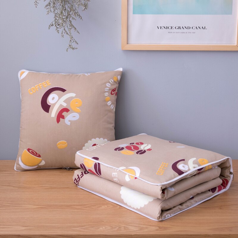 Bomull tegneserie quilt teppe bærbart sammenleggbart firkantet pute hjemmekontor bil air condition quilt: 6