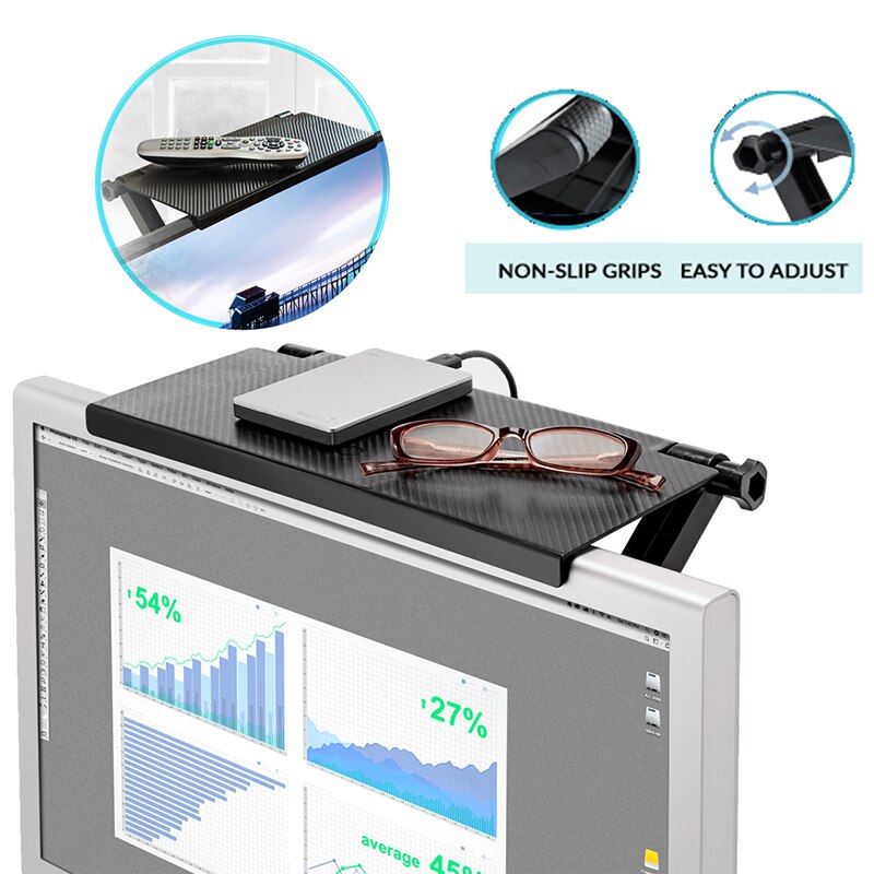 Skærm øverste hylde skærmhylde computerskærm riser desktop stativ tv rack display hylde opbevaring skrivebord