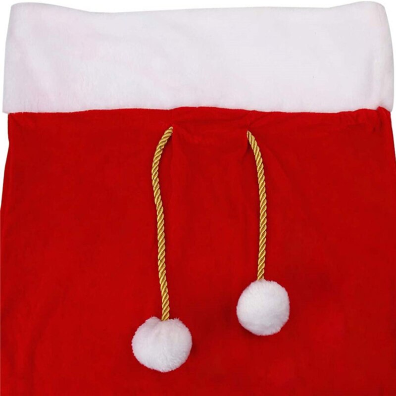 100*70cm Large Size Red Santa Claus Bags Velvet Santa Claus Drawstring Sack Christmas Classic Red Bag Decor