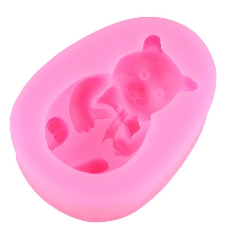 Moule 3D ours en Silicone pour chocolat, bonbons, gelée, Fondant, outils de décoration de gâteaux, bricolage, cuisson de biscuits, mousse polymère, savon, bougies