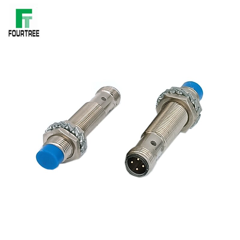 M12 Plug-in Proximity Sensor Metal Inductive Approach Switch With Air Plug Detect Distance 2mm 4mm PNP/NPN NO NC 4 Cores