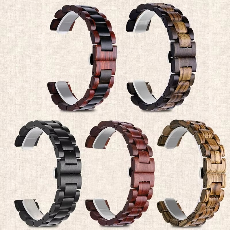 Correa de muñeca de madera para Xiaomi Huami Amazfit Bip/Bip S U GTS 2 GTR 47MM Stratos 3/2/2S correa de reloj reemplazar correas accesorio 20 22mm