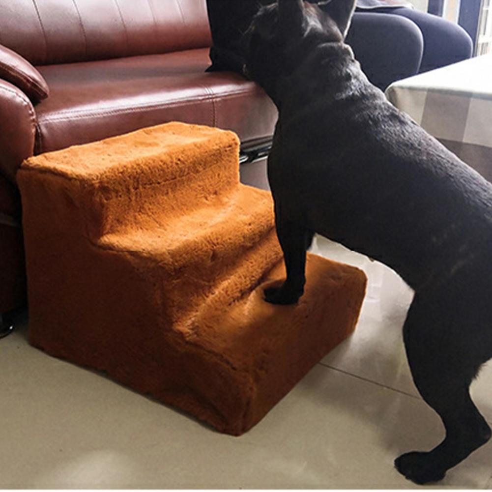 Pet Ladder 3 Step Detachable Plush Non-slip Dog Ramp Stairs Puppy Dog Stairs Pet 3 Steps Stairs for Small Dog Cat Dog House
