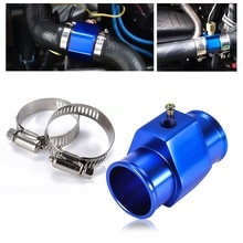 Blue Alloy Car Water Temp Temperature Sensor Gauge Joint Pipe Radiator Hose Sensor Adaptor Cans 32mm/34mm/38mm