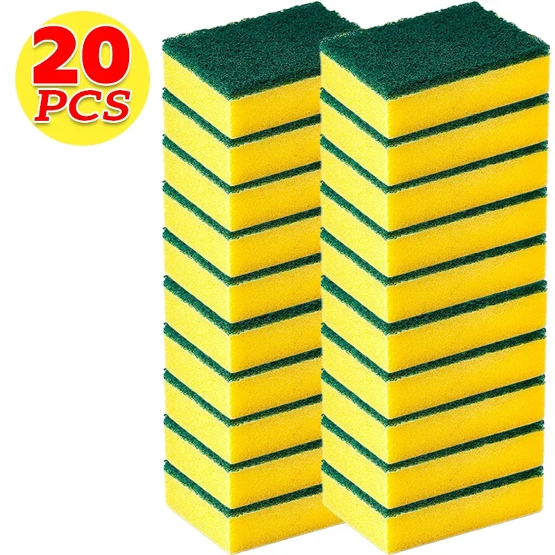 30/5 stücke Magie Reinigung Schwämme doppelseitige Wiederverwendbare Küche Schwamm Tücher Pfanne Topf Geschirr Scheuer Pads Pinsel Sauber Werkzeuge: MULTI