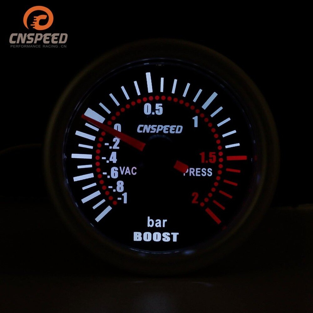 CNSPEED YC101310 Digital Universal 52mm Car Turbo Boost Vacuum -1~2 BAR Gauge Press Pressure Gauge Pointer Meter Smoke Len LED