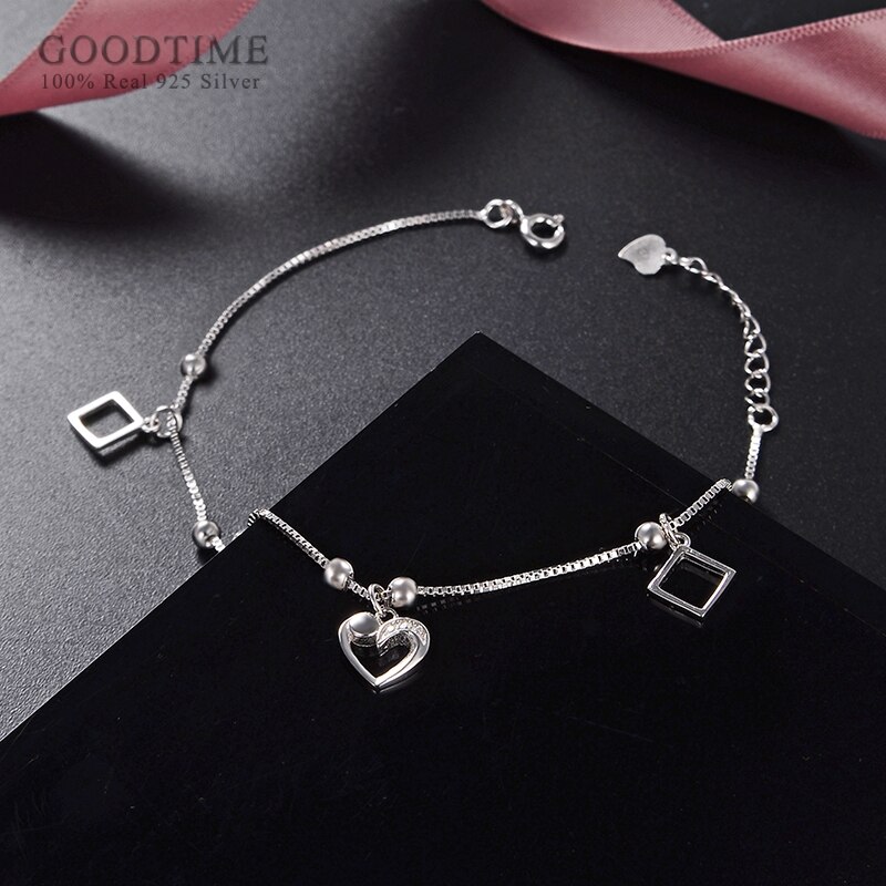 Vrouwen Enkelband Puur 925 Sterling Zilver Liefde Hart Zirkoon Enkelbandje Aan Dame Decoratie Sieraden Voet Accessoires Dress Up Voor Meisje