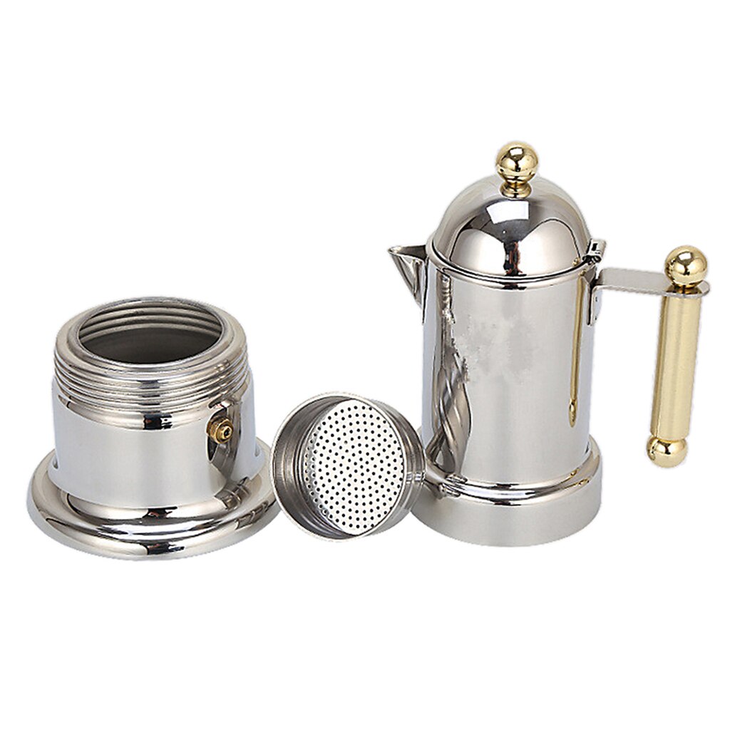 Moka Pot Coffee Maker Stovetop Espresso Maker Italian For Best Espresso Coffee, Stainless Steel, Easy To Use And Clean