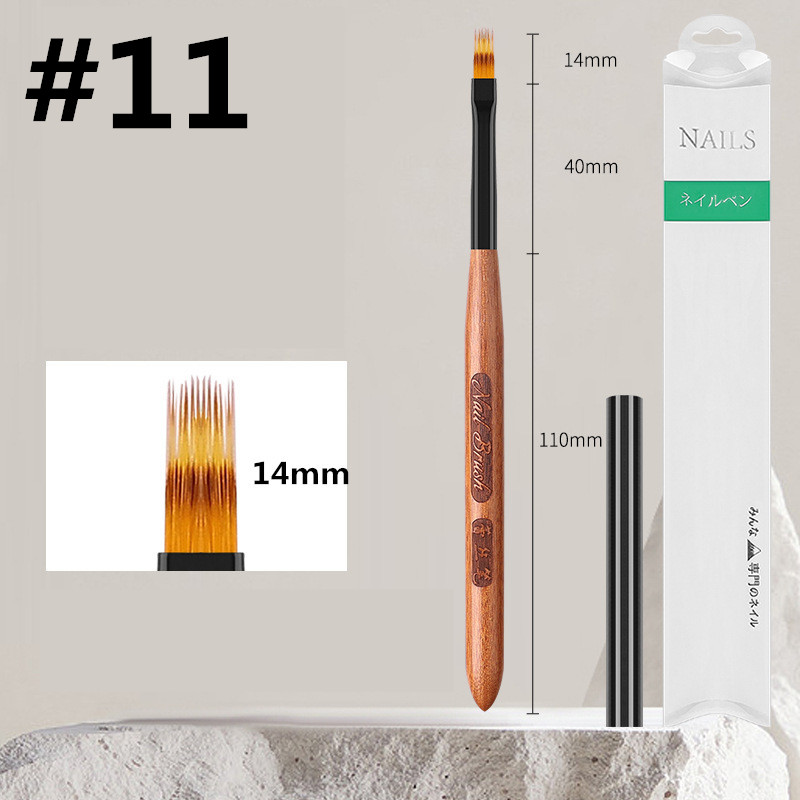 Sandelträhandtag gradient blommande borstar effekt nagel uv-gel liner borste ritpenna ränder blommor nagelkonst målningsverktyg: Elfenben