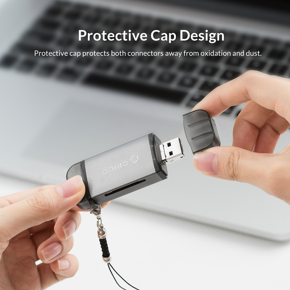 ORICO-lector de tarjetas 6 en 1, USB 3,0, 2,0, tipo C a SD, Micro SD, adaptador TF, OTG inteligente, lector de tarjetas de memoria SD para ordenador portátil