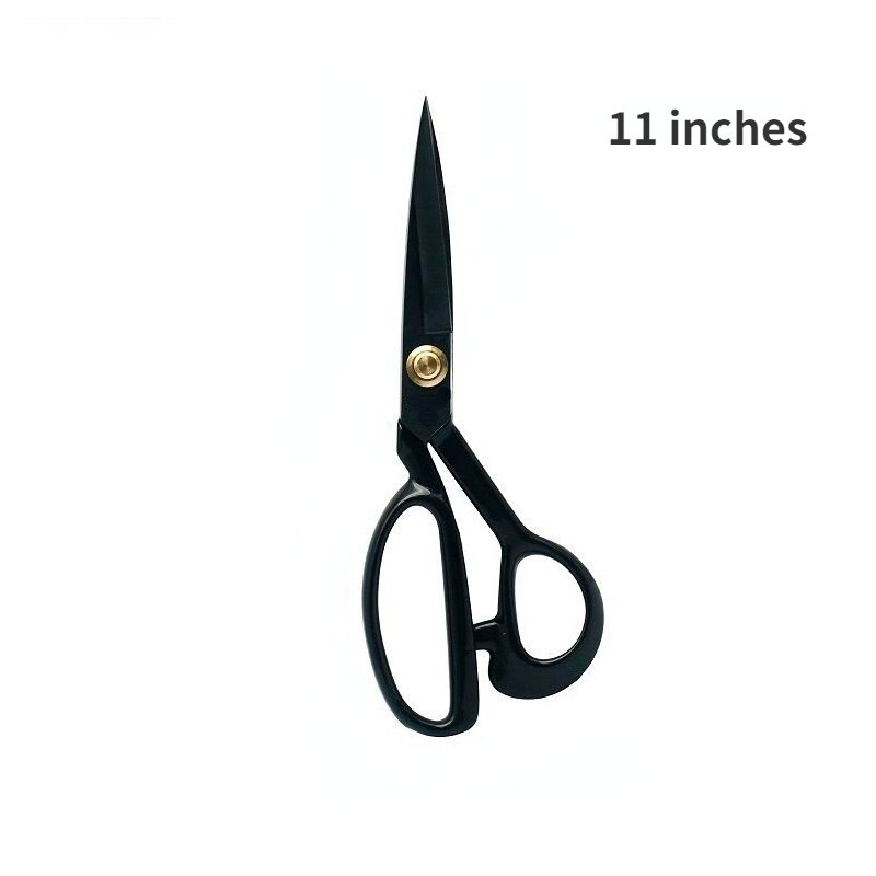 Tailor Scissors Manganese Steel Forging Handmade Scissors Sewing Cloth Cutting Clothing Scissors Household Large Scissors: 11 inch black blade