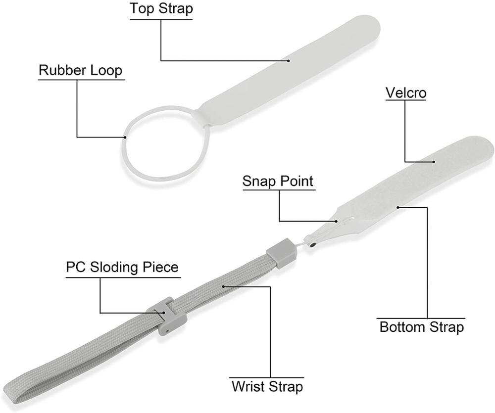 Non-slip PU Knuckle Strap with Adjustable Wrist Strap &amp; Button Cover for Oculus Quest 2 Touch Controller Grip Accessories(Black)