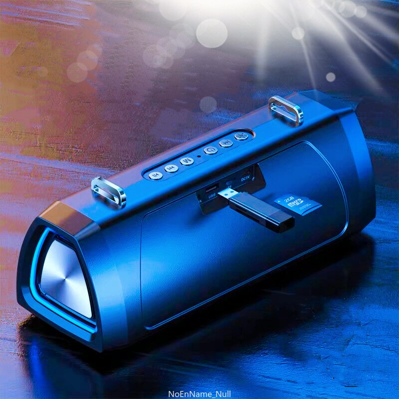Leistungsstarker, lauter dual-lautsprecher mit bluetooth, tragbarer led-subwoofer, wasserdichter boombox für computer, desktop und partys