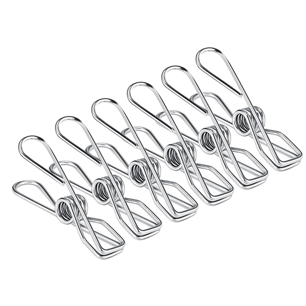 ETUUD 10-40PCS Multi-use Stainless Steel Clips Washing Line Clothes Pegs Clips Clamp For Drying Laundry Clothespin Utility Clip