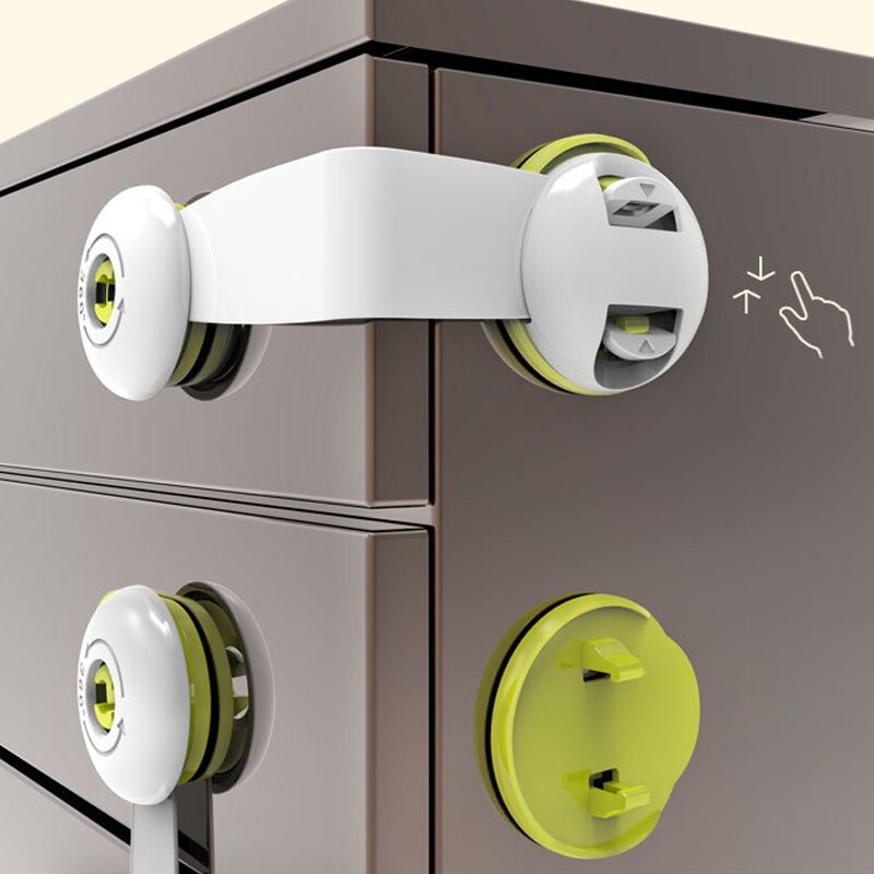 Cerradura de seguridad para niños, bloqueo de rotación de 360 °, protección de puerta de muebles, seguridad para bebés, Protector de dedos para cajones, bloqueador de armario