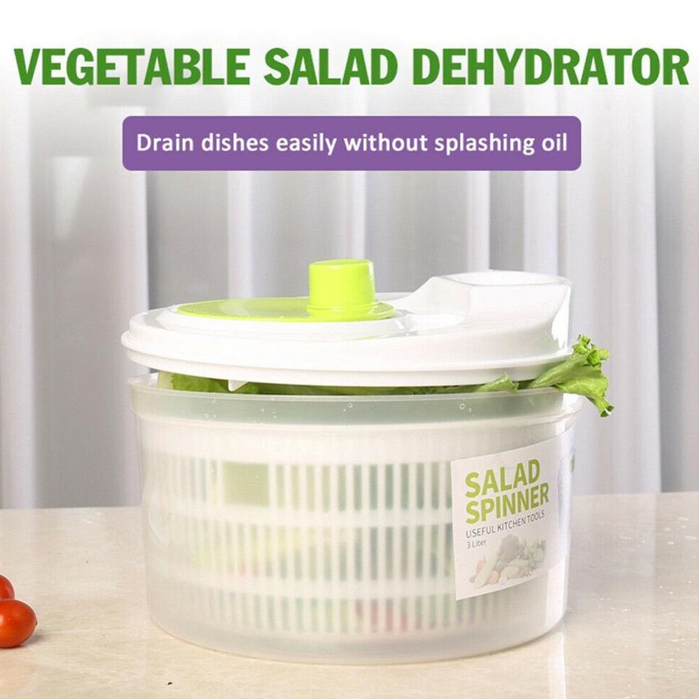 5L Multifunctional Salad Dryer Vegetable Fruit Drain Water Tool Kitchen Basket Shake Dehydrator Basket Salad S2T7