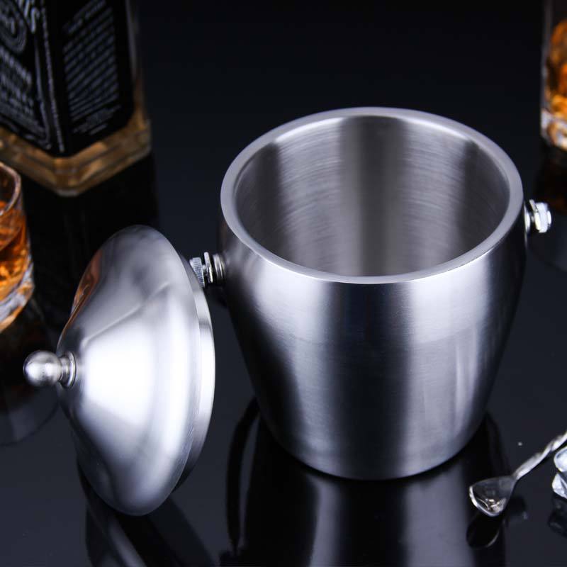 Draagbare Ijsemmer Met Deksel Warmte Behoud Koude Champagne Emmer Dubbele Oor Drum Vorm Ijsemmer Verdikte