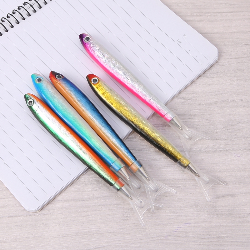 Cartoon balpen met pendop Visachtige schrijfpen Zwart/blauwe inkt Zakformaat voor gebruik in restaurants, kantoren en scholen