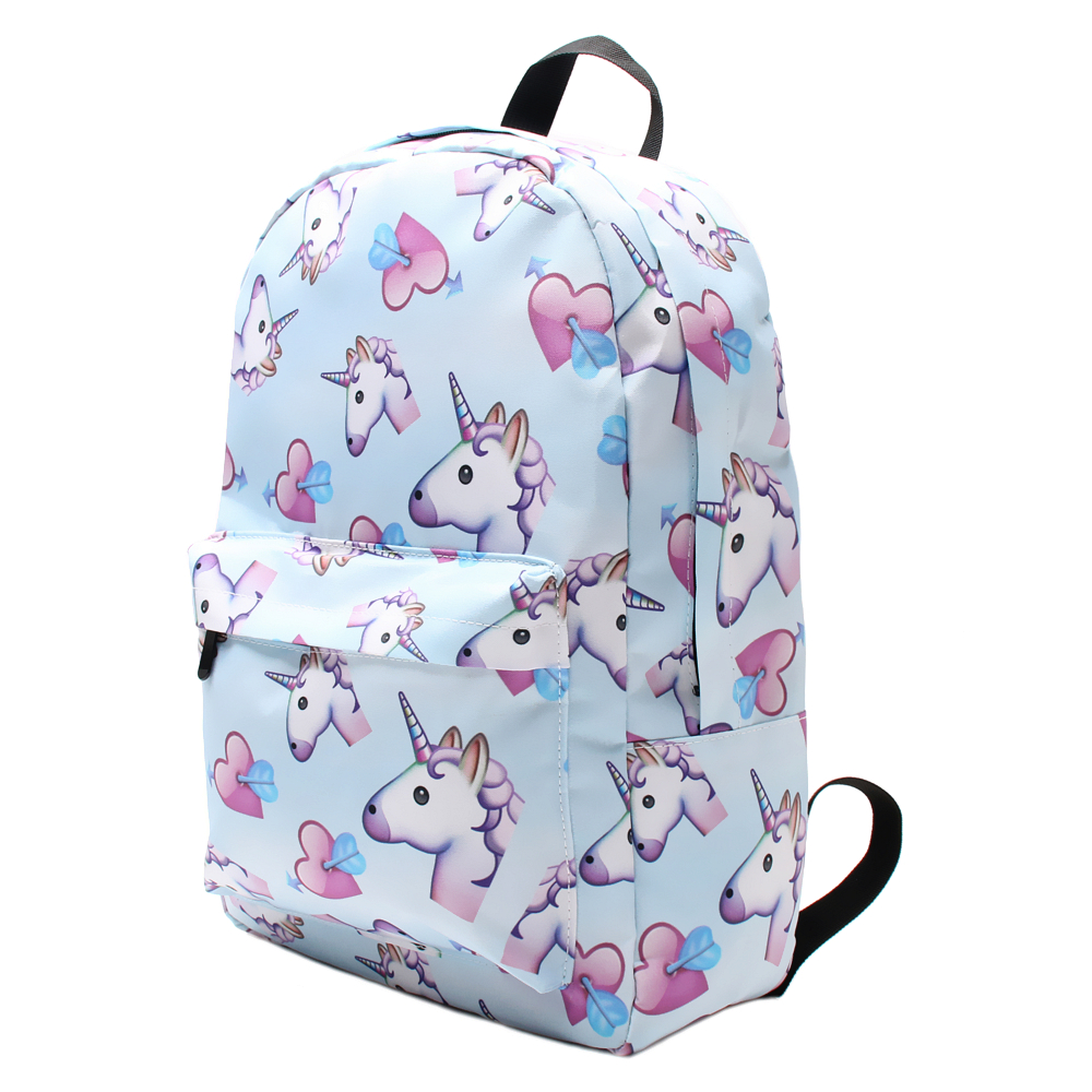 Deanfun 3 pièces/ensemble sac à dos licorne impression mignon épaule cordon cartables filles