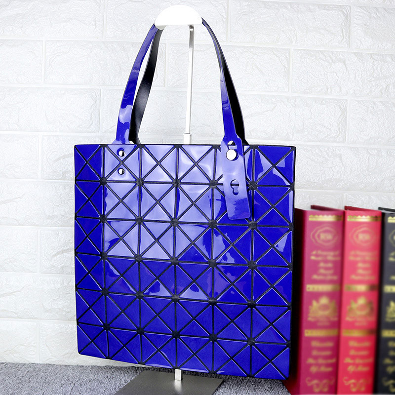 Bags Women Folding Totes Crossbody Bag Ladies Handbags Female Luminous Geometric Pattern Shoulder Messenger Purses: Deep Blue