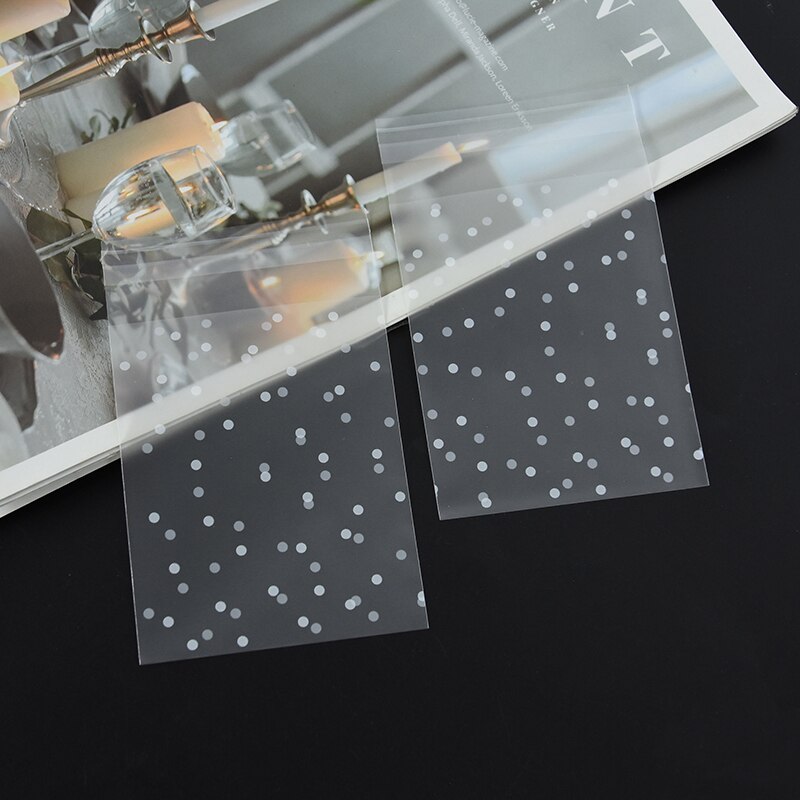 100 sztuk przezroczysty celofan torba samoprzylepne wyczyść Opp plastikowe torby na cukierki Cookie opakowania wesele małe torebki na prezent