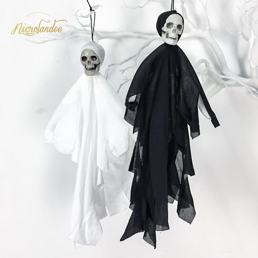 NICROLANDEE Doek Halloween Mini Schedel Opknoping Ghost Hanger Shocking Bar Props Haloween Decoratie Party Decor 200