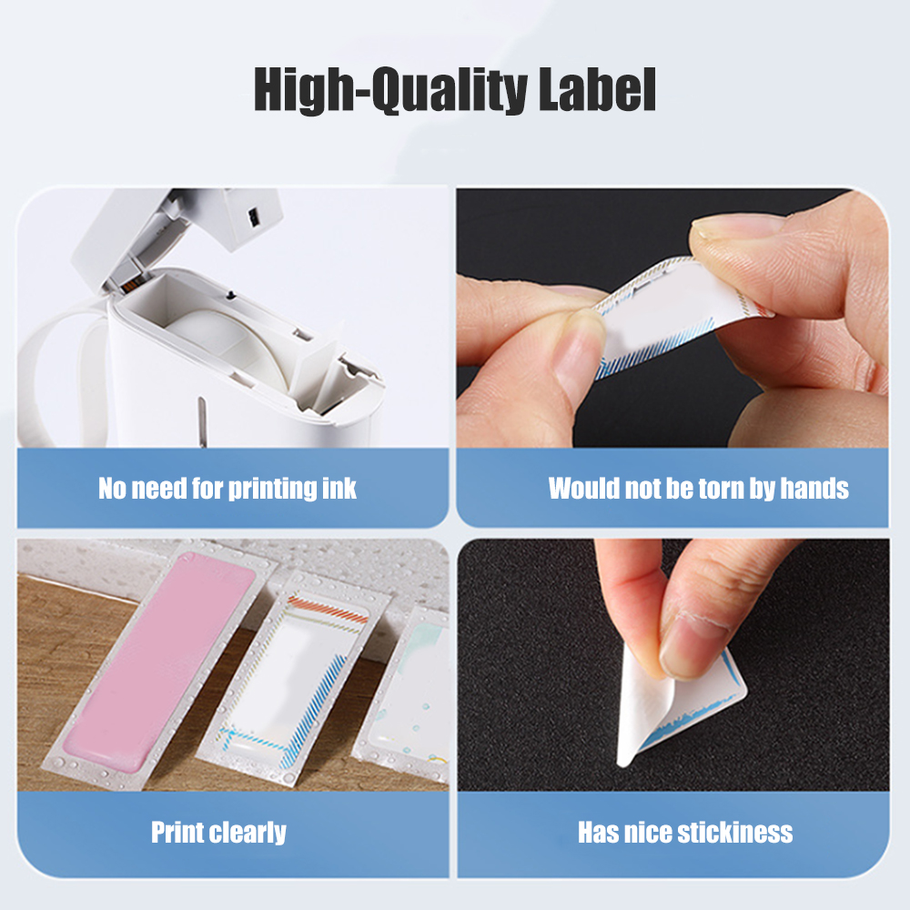Niimbot-rollo de etiquetas adhesivas D110 D11, papel térmico directo, adhesivo fuerte, impresión transparente para impresora térmica de bolsillo
