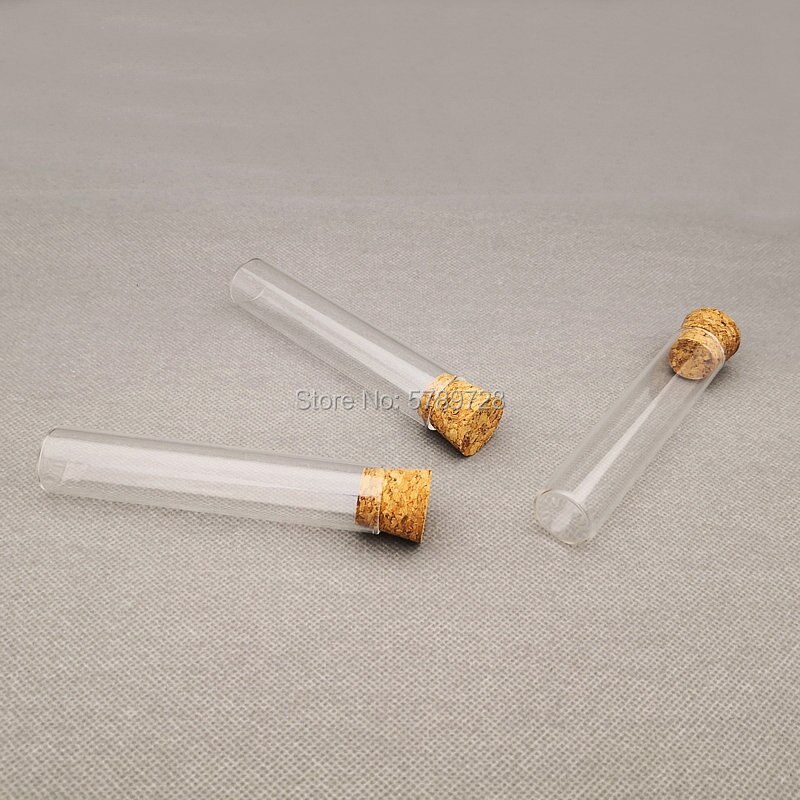 50 teile/los 20x100mm Glas Flachen boden reagenzglas mit korken, Verdickt Labor glas reaktion schiff