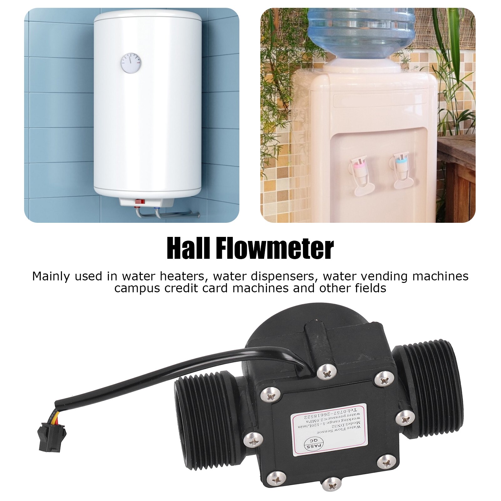 YF-DN32 G1.25in Industrial Flow Meter Pipe Water Flowmeter Counter Hall Sensor DC3-24V Water Flow Counter Hall Flowmeter