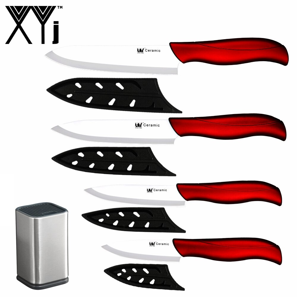 XYj 5 stücke Keramik Messer Set 6 ''Edelstahl Messer Stehen 3'' Schäl 4 ''Utility 5'' schneiden 6 ''Kochmesser Obst Werkzeuge: D