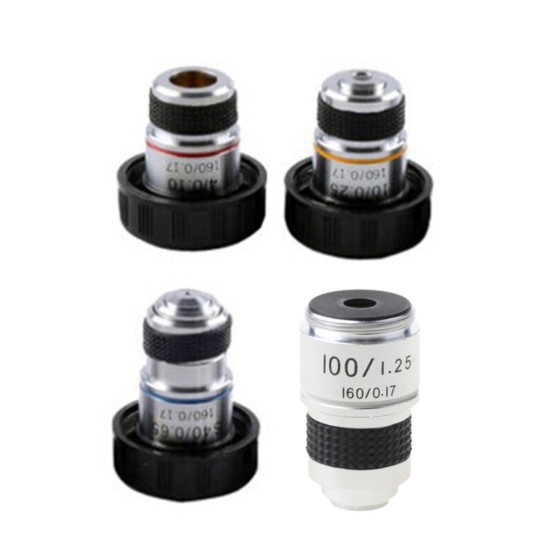 4X 10X 40X 100X Microscope Objective Lens Achromatic Objective Laboratory Biological Microscope Parts