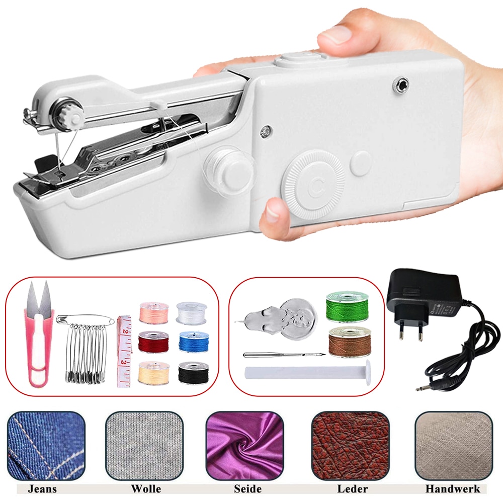 Draagbare Mini Hand Naaimachine Huishoudelijke Handheld Naaimachine Elektrische Steek Handwerken Set Voor Diy Kleding Stitchin