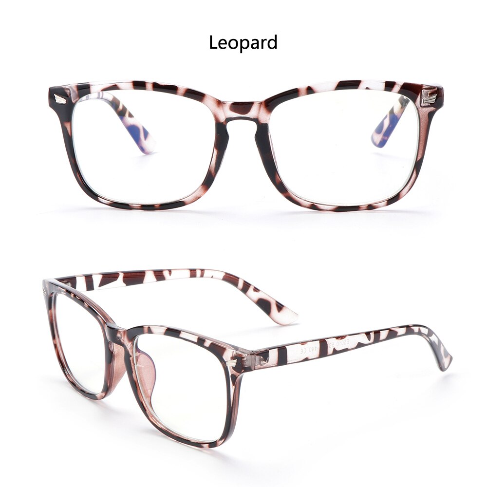 1PC Anti UV Blue Light Blocking Glasses Women Men Transparent Len Computer Glasses Anti-fatigue Anti Blue Rays Eyewear: type1-Leopard
