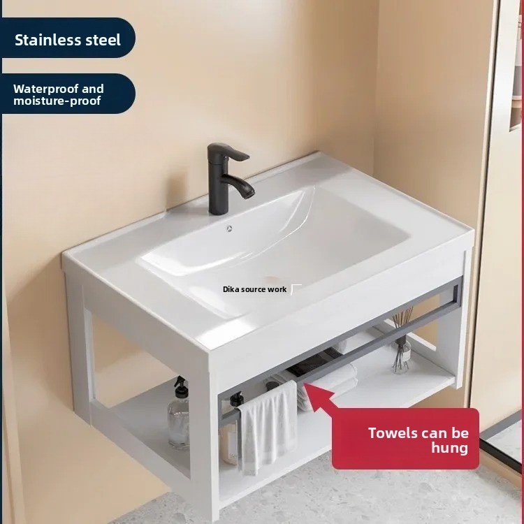 Mini Small Wash Basin Household Wall-mounted Washbasin Cabinet Combination Simple Wash Table Pool Ceramic Single Basin Balcony
