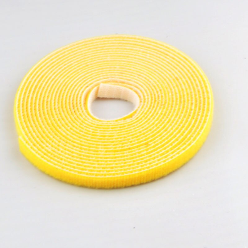 1Roll 1Cm * 5M Magische Lijm Zelfklevende Tape Band Hoop Loop Strap Klittenbandsluiting Tape scratch Roll Bevestiging Tape: yellow