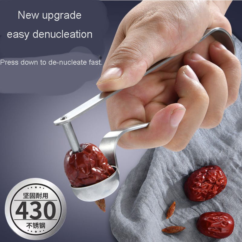 1Pcs Rvs Rode Data Jujube Cherry Olijf Corer Thuis Keuken Fruit Core Remover Zaad Push Out Tool Keuken accessoires