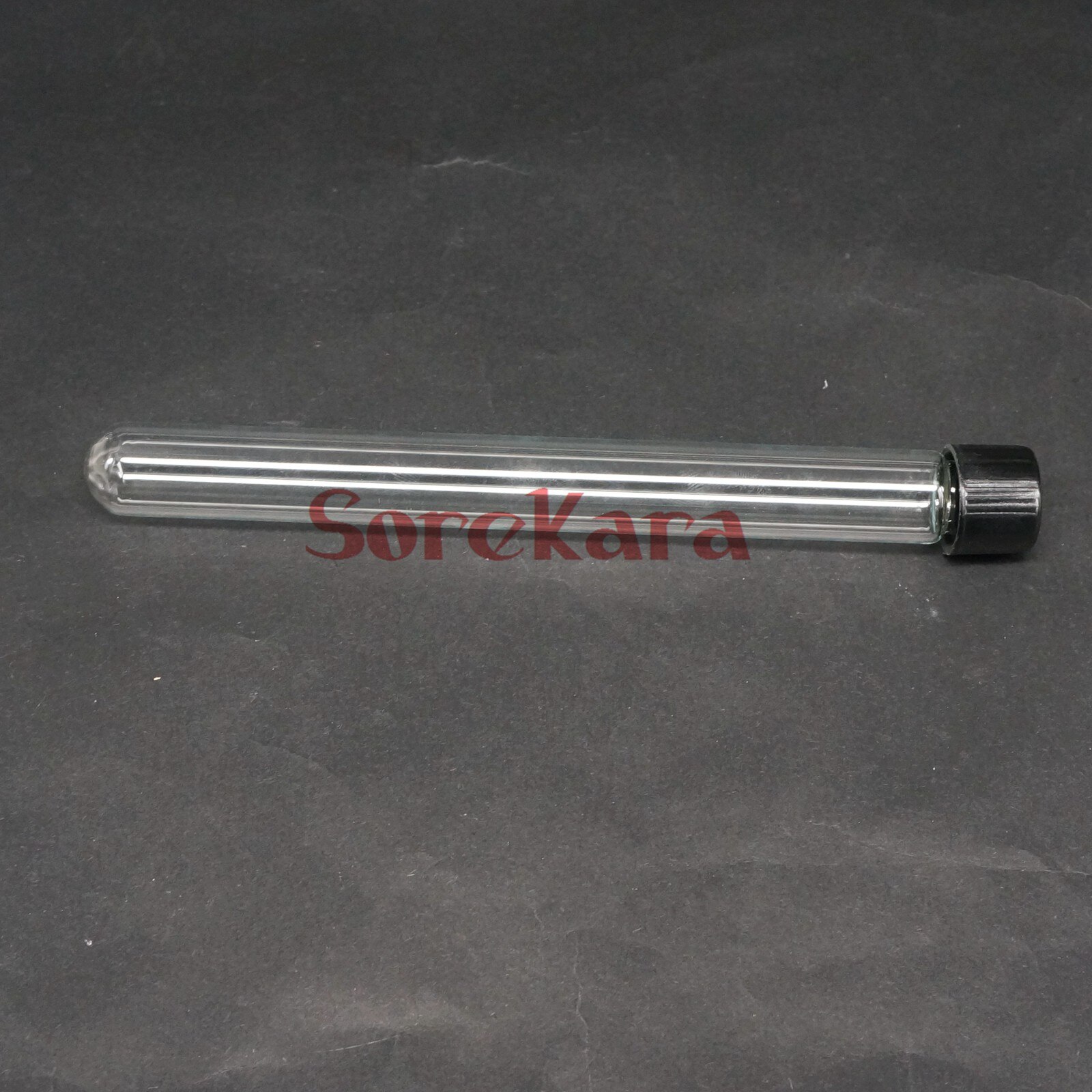 LOT 5 18x180mm Glass Test Tube Round bottom with Screw Cap for Chemistry Laboratory