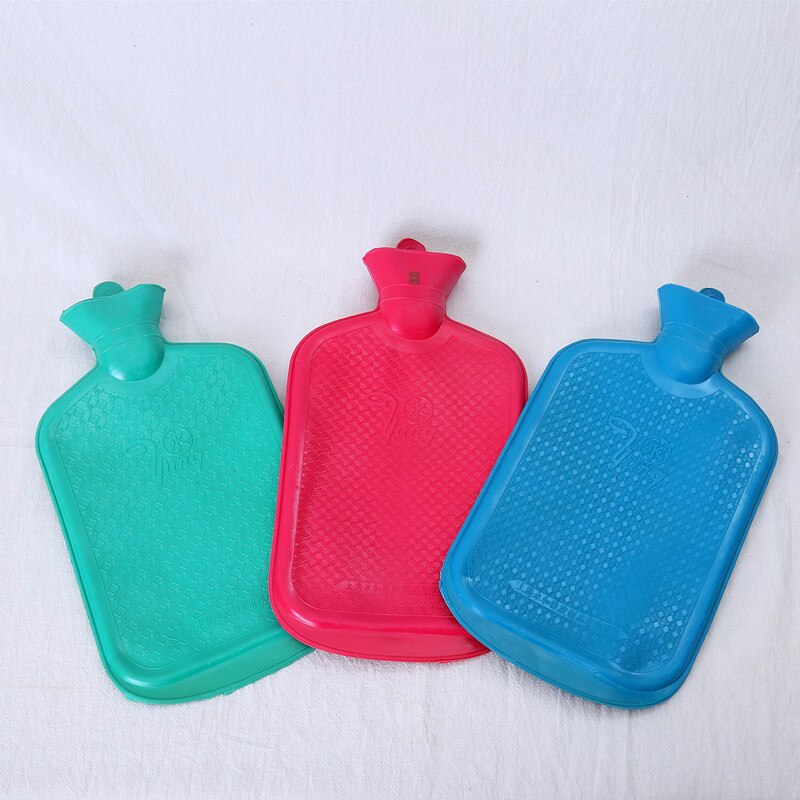 Water Bottle Bag Solid Color Thick PVC Silicone Rubber Water Bottle Irrigation Hand Warmers Warm Palace Warm Bag: Red S